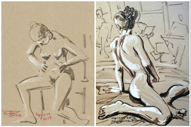 Life drawings by Suzanne Forbes April 19 2018