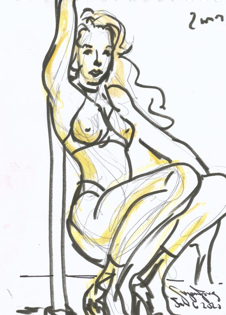 Maxine at Berlin Stripper Collective Life Drawing Jan 6 2020 by Suzanne Forbes 8