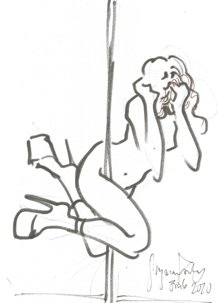 Maxine at Berlin Stripper Collective Life Drawing Jan 6 2020 by Suzanne Forbes 10